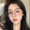 Korean sweet new style myopia glasses in stock, high appearance level anti-blue light student no-makeup glasses, frosted frame flat light glasses details Picture